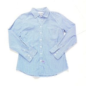 J. Crew Contrast Striped Stretch Perfect Button Up Shirt Size S PS